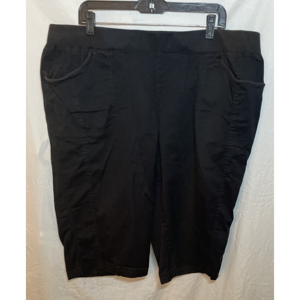 cjbanks Womens Black Capri Pants 24W Straight Leg